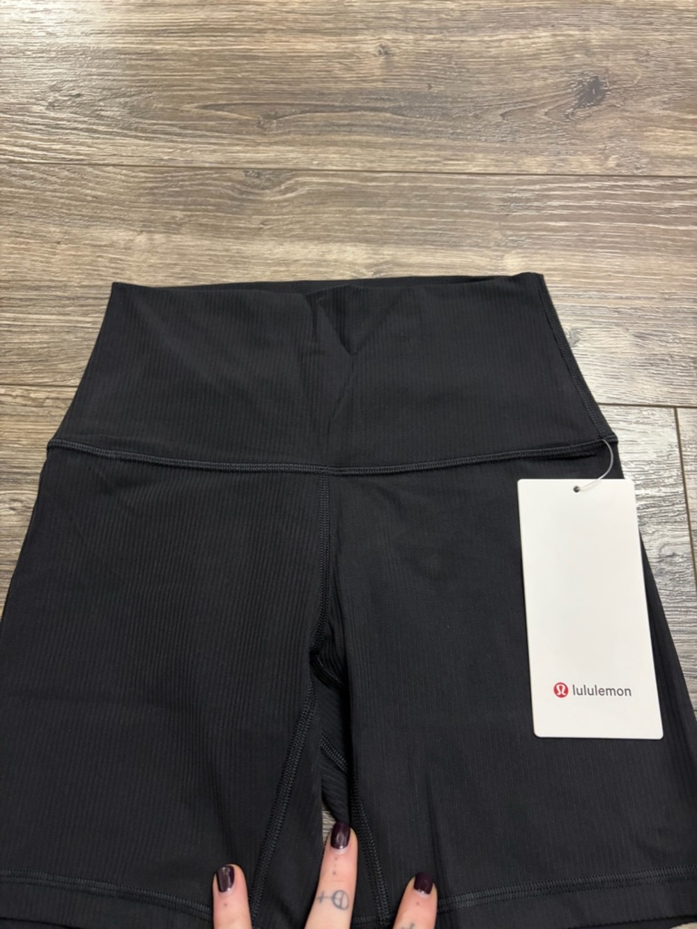 NWT Lululemon Align Ribbed High-Rise Short 6” (Black) Size 4 - Picture 3 of 7